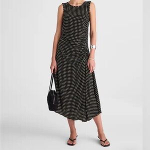 Madewell Black and White Dotted Midi Dress